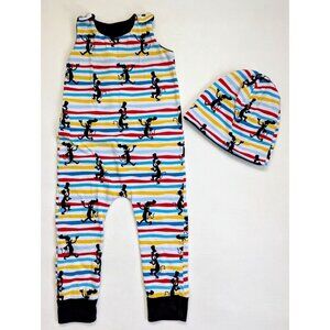 Handmade Dr Seuss Cat In The Hat Striped Playsiut Romper & Hat Size 18/24 M